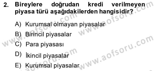 Emlak Finans ve Emlak Değerleme Dersi 2013 - 2014 Yılı Tek Ders Sınav Soruları 2. Soru