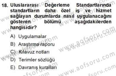 Emlak Finans ve Emlak Değerleme Dersi 2014 - 2015 Yılı (Final) Dönem Sonu Sınav Soruları 18. Soru