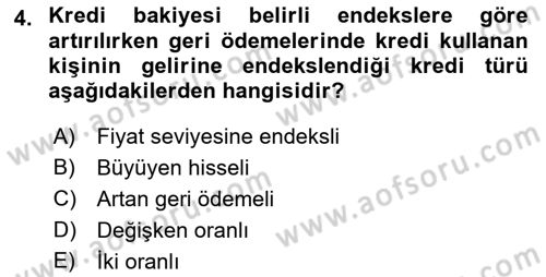 Emlak Finans ve Emlak Değerleme Dersi 2015 - 2016 Yılı (Vize) Ara Sınav Soruları 4. Soru