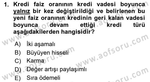 Emlak Finans ve Emlak Değerleme Dersi 2018 - 2019 Yılı (Vize) Ara Sınav Soruları 1. Soru