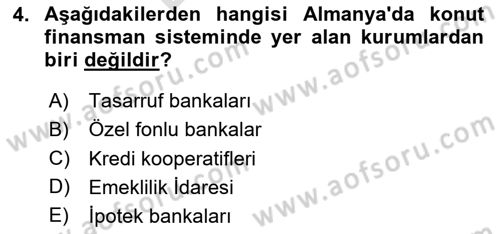 Emlak Finans ve Emlak Değerleme Dersi 2024 - 2025 Yılı (Final) Dönem Sonu Sınav Soruları 4. Soru