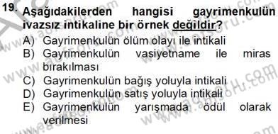 Gayrimenkullerde Vergilendirme Dersi 2012 - 2013 Yılı (Vize) Ara Sınav Soruları 19. Soru