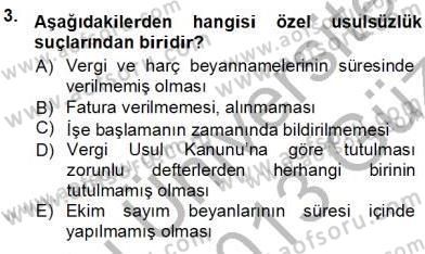 Gayrimenkullerde Vergilendirme Dersi Ara Sınavı Deneme Sınav Soruları 3. Soru