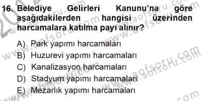 Gayrimenkullerde Vergilendirme Dersi 2012 - 2013 Yılı (Final) Dönem Sonu Sınav Soruları 16. Soru