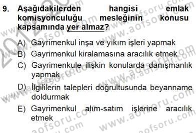 Gayrimenkullerde Vergilendirme Dersi 2012 - 2013 Yılı (Final) Dönem Sonu Sınav Soruları 9. Soru