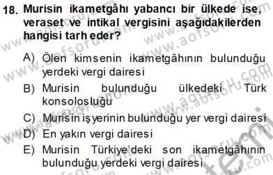 Gayrimenkullerde Vergilendirme Dersi Ara Sınavı Deneme Sınav Soruları 18. Soru