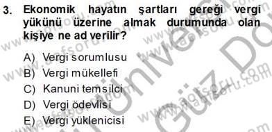 Gayrimenkullerde Vergilendirme Dersi Ara Sınavı Deneme Sınav Soruları 3. Soru