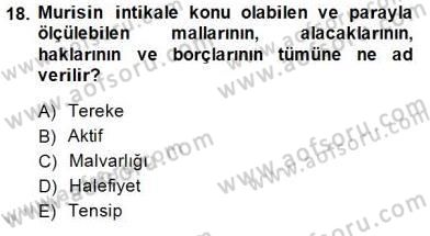 Gayrimenkullerde Vergilendirme Dersi Ara Sınavı Deneme Sınav Soruları 18. Soru