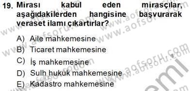Gayrimenkullerde Vergilendirme Dersi 2014 - 2015 Yılı (Vize) Ara Sınav Soruları 19. Soru