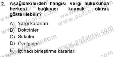 Gayrimenkullerde Vergilendirme Dersi Ara Sınavı Deneme Sınav Soruları 2. Soru