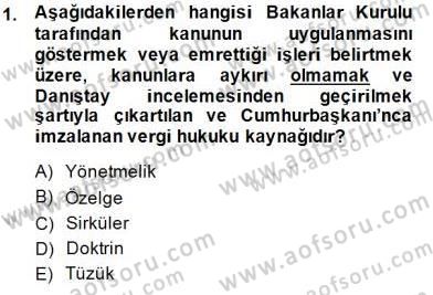 Gayrimenkullerde Vergilendirme Dersi 2014 - 2015 Yılı (Final) Dönem Sonu Sınav Soruları 1. Soru