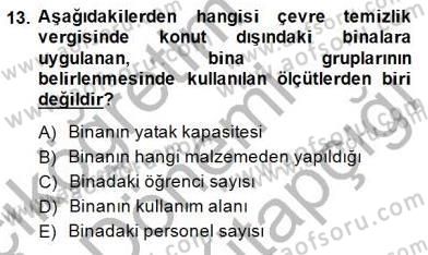 Gayrimenkullerde Vergilendirme Dersi 2014 - 2015 Yılı (Final) Dönem Sonu Sınav Soruları 13. Soru