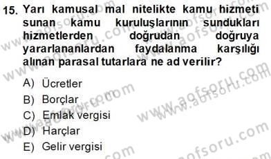 Gayrimenkullerde Vergilendirme Dersi 2014 - 2015 Yılı (Final) Dönem Sonu Sınav Soruları 15. Soru