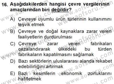 Gayrimenkullerde Vergilendirme Dersi 2014 - 2015 Yılı (Final) Dönem Sonu Sınav Soruları 16. Soru