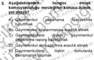 Gayrimenkullerde Vergilendirme Dersi 2014 - 2015 Yılı (Final) Dönem Sonu Sınav Soruları 5. Soru