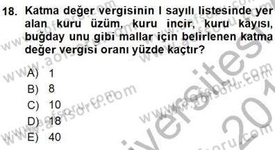 Gayrimenkullerde Vergilendirme Dersi Ara Sınavı Deneme Sınav Soruları 18. Soru