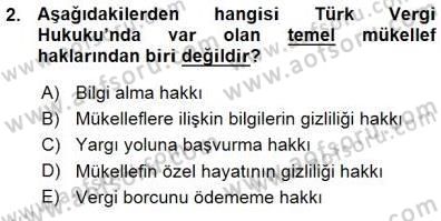 Gayrimenkullerde Vergilendirme Dersi Ara Sınavı Deneme Sınav Soruları 2. Soru