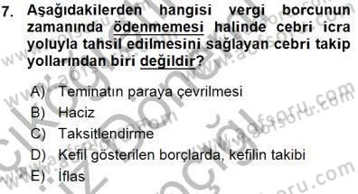 Gayrimenkullerde Vergilendirme Dersi 2015 - 2016 Yılı (Vize) Ara Sınav Soruları 7. Soru