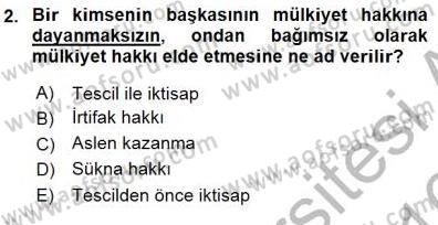 Gayrimenkullerde Vergilendirme Dersi 2015 - 2016 Yılı (Final) Dönem Sonu Sınav Soruları 2. Soru