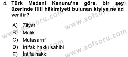 Gayrimenkullerde Vergilendirme Dersi Ara Sınavı Deneme Sınav Soruları 4. Soru