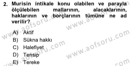 Gayrimenkullerde Vergilendirme Dersi 2017 - 2018 Yılı 3 Ders Sınav Soruları 2. Soru