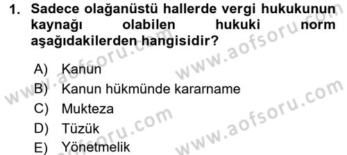 Gayrimenkullerde Vergilendirme Dersi 2017 - 2018 Yılı (Vize) Ara Sınav Soruları 1. Soru