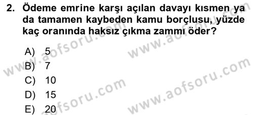 Gayrimenkullerde Vergilendirme Dersi Ara Sınavı Deneme Sınav Soruları 2. Soru