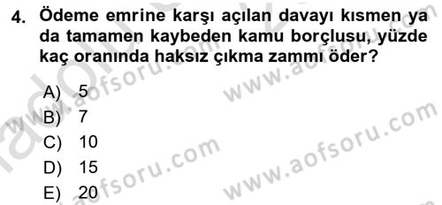 Gayrimenkullerde Vergilendirme Dersi 2018 - 2019 Yılı 3 Ders Sınav Soruları 4. Soru