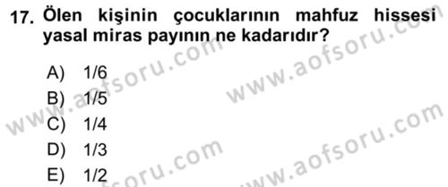 Gayrimenkullerde Vergilendirme Dersi 2018 - 2019 Yılı (Vize) Ara Sınav Soruları 17. Soru