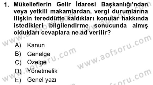 Gayrimenkullerde Vergilendirme Dersi 2019 - 2020 Yılı (Vize) Ara Sınav Soruları 1. Soru