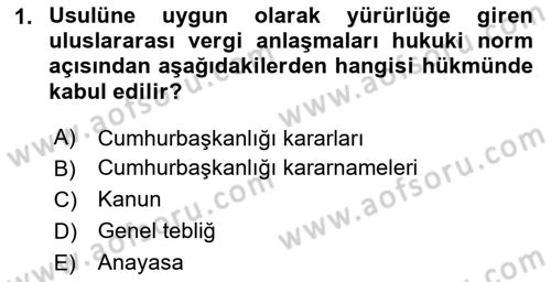 Gayrimenkullerde Vergilendirme Dersi 2020 - 2021 Yılı Yaz Okulu Sınav Soruları 1. Soru