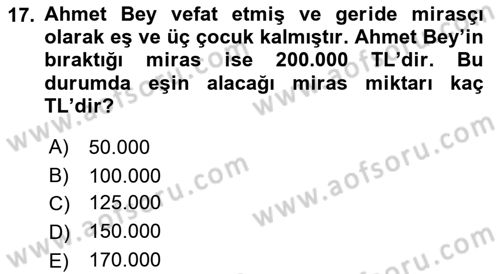 Gayrimenkullerde Vergilendirme Dersi 2021 - 2022 Yılı (Vize) Ara Sınav Soruları 17. Soru