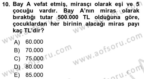 Gayrimenkullerde Vergilendirme Dersi 2021 - 2022 Yılı Yaz Okulu Sınav Soruları 10. Soru