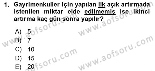 Gayrimenkullerde Vergilendirme Dersi 2022 - 2023 Yılı (Vize) Ara Sınav Soruları 1. Soru