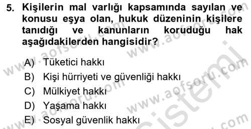 Gayrimenkullerde Vergilendirme Dersi Ara Sınavı Deneme Sınav Soruları 5. Soru