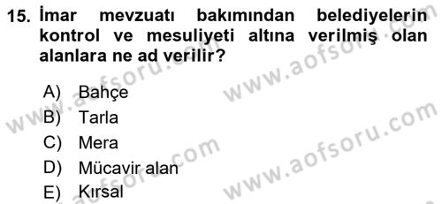 Gayrimenkullerde Vergilendirme Dersi 2022 - 2023 Yılı (Final) Dönem Sonu Sınav Soruları 15. Soru