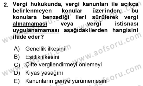 Gayrimenkullerde Vergilendirme Dersi 2022 - 2023 Yılı (Final) Dönem Sonu Sınav Soruları 2. Soru