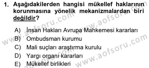 Gayrimenkullerde Vergilendirme Dersi 2022 - 2023 Yılı Yaz Okulu Sınav Soruları 1. Soru