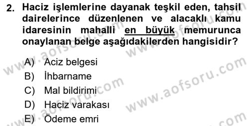 Gayrimenkullerde Vergilendirme Dersi 2022 - 2023 Yılı Yaz Okulu Sınav Soruları 2. Soru