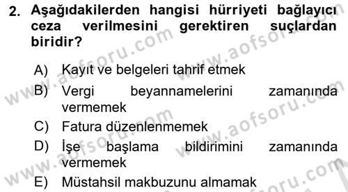 Gayrimenkullerde Vergilendirme Dersi 2023 - 2024 Yılı (Vize) Ara Sınav Soruları 2. Soru