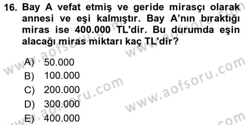 Gayrimenkullerde Vergilendirme Dersi 2024 - 2025 Yılı (Vize) Ara Sınav Soruları 16. Soru