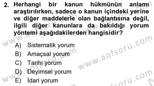 Gayrimenkullerde Vergilendirme Dersi 2024 - 2025 Yılı (Vize) Ara Sınav Soruları 2. Soru