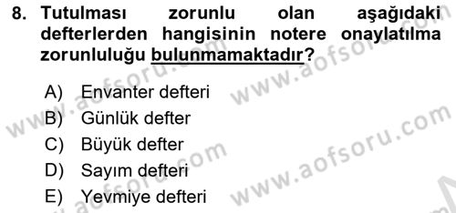 Gayrimenkullerde Vergilendirme Dersi 2024 - 2025 Yılı (Final) Dönem Sonu Sınav Soruları 8. Soru