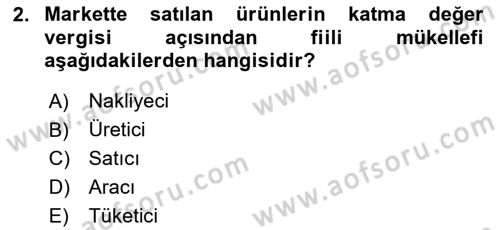 Gayrimenkullerde Vergilendirme Dersi 2025 - 2026 Yılı (Final) Dönem Sonu Sınav Soruları 2. Soru