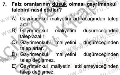 Gayrimenkul Yönetiminde Mesleki Etik Dersi 2012 - 2013 Yılı (Vize) Ara Sınav Soruları 7. Soru