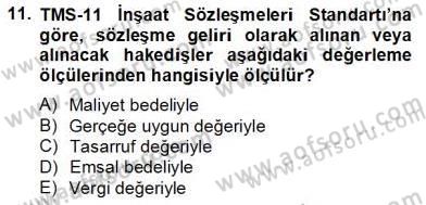 Gayrimenkul Yönetiminde Mesleki Etik Dersi 2012 - 2013 Yılı (Final) Dönem Sonu Sınav Soruları 11. Soru