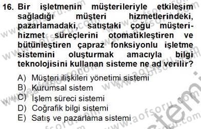 Gayrimenkul Yönetiminde Mesleki Etik Dersi 2012 - 2013 Yılı (Final) Dönem Sonu Sınav Soruları 16. Soru