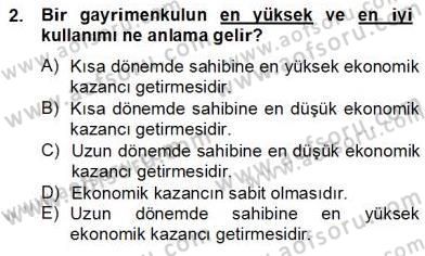 Gayrimenkul Yönetiminde Mesleki Etik Dersi 2012 - 2013 Yılı (Final) Dönem Sonu Sınav Soruları 2. Soru
