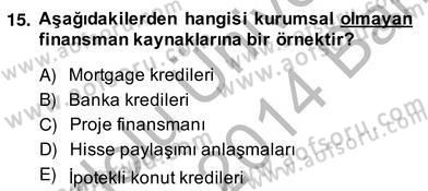 Gayrimenkul Yönetiminde Mesleki Etik Dersi 2013 - 2014 Yılı (Vize) Ara Sınav Soruları 15. Soru