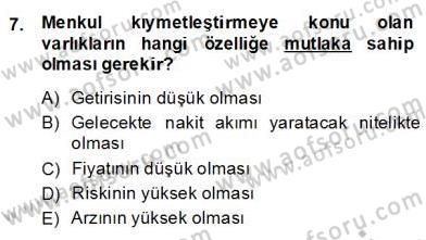 Gayrimenkul Yönetiminde Mesleki Etik Dersi 2013 - 2014 Yılı (Final) Dönem Sonu Sınav Soruları 7. Soru